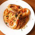 Cooksnap από kimwlos στη συνταγή Γαριδομακαρονάδα με φρέσκα λαχανικά