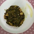 El cooksnap de Zaira cuando hizo Salteado de espinacas con gambas y huevo.