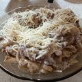 El cooksnap de Lucía Vera cuando hizo Pasta con salsa blanca y champiñones.