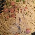 El cooksnap de Juan David Ramirez Cabral cuando hizo Pastas con salchicha en salsa bechamel Karim style.