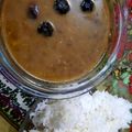 Nazia Qureshi's cooksnap of when they made Kalay masoor ki Daal with zeera rice.