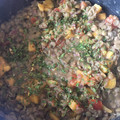 El cooksnap de Lucia Larrea cuando hizo Menestra de Lenteja con Plátano Verde.