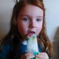 Kristina's cooksnap of when they made 7 up gummy bear popsicles.