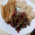 El cooksnap de Nestor cuando hizo Lomo saltado comida peruana.