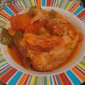 El cooksnap de Dai Flores Polo cuando hizo Estofado de pollo reducido en calorías (light) sin aceite agregado.