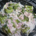 El cooksnap de Alejandra cuando hizo Brócoli con queso y jamón.