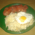 El cooksnap de Lady Marmalade cuando hizo Fideos con queso cremoso y huevo frito.