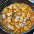 El cooksnap de Eduardo Agudo Alba cuando hizo Cazuela de patatas y rape al azafrán.