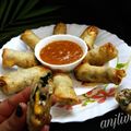 anjli Vahitra's cooksnap of when they made Walnut spinach and paneer spring roll.