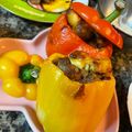 Chinwen Wu 的 丟進氣炸鍋就搞定的起司絞肉毛豆彩椒盅！ cooksnap