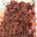 El cooksnap de Loren Galá cuando hizo Tacos de Flor de Jamaica.