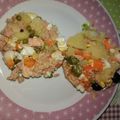 El cooksnap de Zaira cuando hizo Timbal de ensaladilla con langostinos.