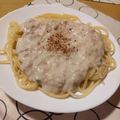 El cooksnap de Verónica Stillger cuando hizo Fideos con Salsa de Queso Crema, Ciboulette y Atún.