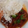 @Om Ziyad_Kitchen 's cooksnap of when they made White rice,stew and simple salad.