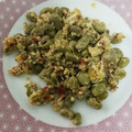 El cooksnap de Zaira cuando hizo Habitas con jamón, chorizo y huevo.