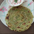 Monali Dattani का कुकस्नैप जब उन्होंने पालक छोले और रागी पालक लच्छा पराठा(Palak chhole aur ragi palak ka lachcha paratha recipe in Hindi) बनाया था।