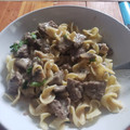 Martha's cooksnap of when they made Beef Stroganoff.