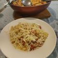 El cooksnap de Jorge Andres Mian cuando hizo Spaghetti a la "Alfredo" con jamón.