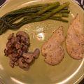 El cooksnap de astrid badia cuando hizo Filete de pollo a la plancha con espárragos y champiñones.