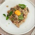 Cooksnap de Nelson quando cozinhou Risoto de cogumelos Portobello com parmesão e gema de ovo.