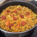 El cooksnap de Luis Mesa cuando hizo Paella mixta de carne, langostinos y champiñones.