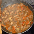 El cooksnap de Javier cuando hizo Pavo estofado con champiñones.