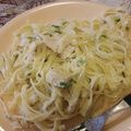 El cooksnap de ApplePie cuando hizo Fideos con salsa de pollo y crema.