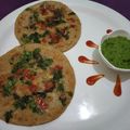 Er. Amrita Shrivastava 's cooksnap of when they made Instant bread uttapam with sambhar.