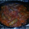 El cooksnap de Karina Lujan cuando hizo Chorizo a la pomarola con puré.