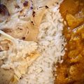 El cooksnap de pepagores cuando hizo Pollo tikka malasa con pan naan y arroz largo.