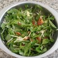 El cooksnap de carlos pastorino cuando hizo Rúcula, tomate y palta en ensalada.