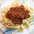 El cooksnap de Romy Repetto cuando hizo Fettucinis con salsa de carne molida.