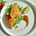 Emilys Home Cooked Kitchen's cooksnap of when they made Homemade Fresh Samosa served on bed of lettuce with tamarind sauce and limes.