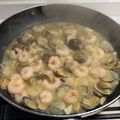 El cooksnap de Juls cuando hizo Pasta con gambas y almejas 🦐.