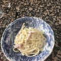 El cooksnap de carmendolores1969 cuando hizo Espaguetis carbonara sin gluten.