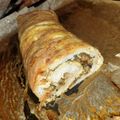 Cooksnap Aśka z czasów, kiedy przygotował Rolada serowa z kurczakiem i pieczarkami.