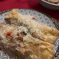 El cooksnap de Jomaru cuando hizo Masa filo rellenas, pollo, jamón, champi y bacon con pimientos.