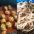 Cooksnap Ai Liza semasa beliau membuat Spaghetti Meatballs Bolognese With Mushroom And Brazilian Green Spinach 🇮🇹.