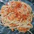 El cooksnap de Jaqui Rodriguez cuando hizo Fideos integrales con salsa de tomate casera.