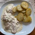 Viki Cooksnap-ja, amikor elkészítette a(z) Baconba tekert csirkemell sajtszószban, fűszeres burgonyával receptet.