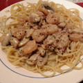 El cooksnap de Carlos Duarte cuando hizo Pasta alfredo con camarones.