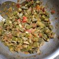 Khalida Misbah's cooksnap of when they made Okra Bhujia.