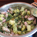 El cooksnap de Almudena Collado cuando hizo Ensalada de salchicha con patata al pesto.