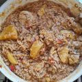 El cooksnap de Brenda Lerena cuando hizo Guiso de arroz con pollo.