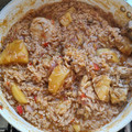 El cooksnap de Brenda Lerena cuando hizo Guiso de arroz con pollo.