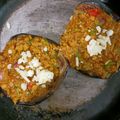  Dr Vidyashree's cooksnap of when they made Soya Brinjal Bharta Stuffed Eggplant Boat in Soyabean curry.