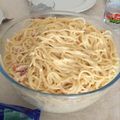 El cooksnap de Josefina cuando hizo Espaguetis Carbonara.