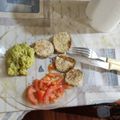 El cooksnap de Facundo Trinidad cuando hizo Milanesas de berenjena con puré de arvejas. Re Fácil.