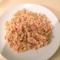 El cooksnap de Dennisse Basoalto cuando hizo Fideos al queso con crema.