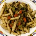 El cooksnap de Amaro cuando hizo Espaguetis tricolor con salteado de verduras y ras el hanout.